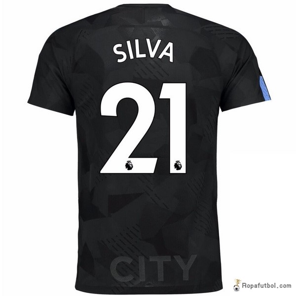 Camiseta Manchester City Replica Tercera Ropa Silva 2017/18